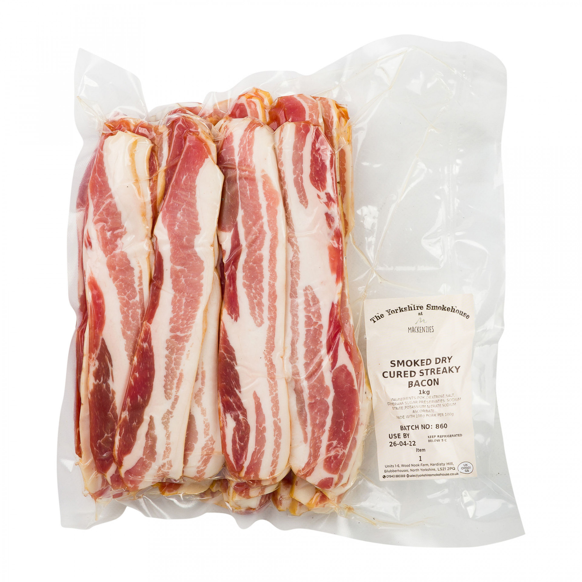 Smoked Streaky Dry Cured Bacon 1kg Albion Fine Foods Ltd 