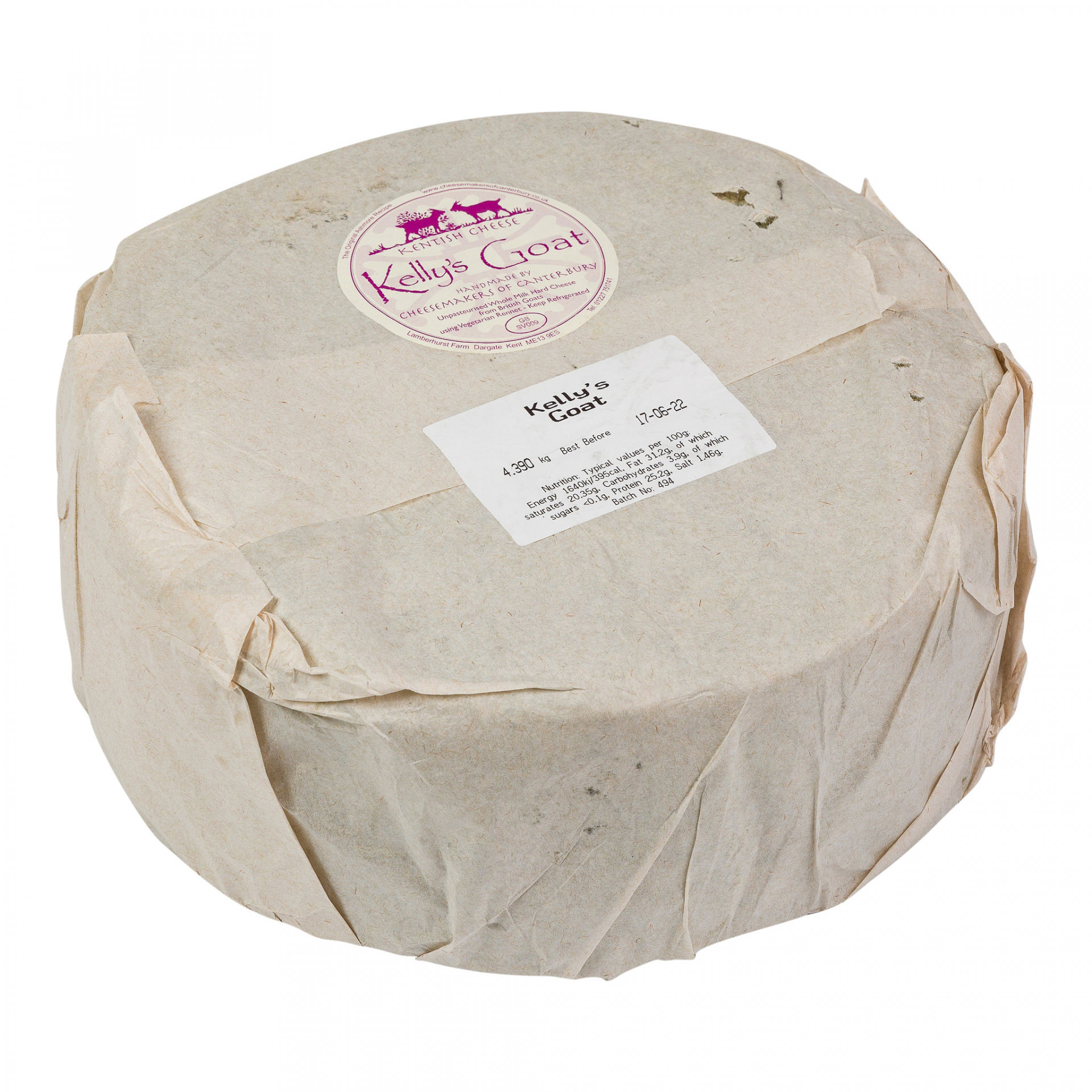 Kellys Canterbury Goats Cheese Kilo Albion Fine Foods Ltd 